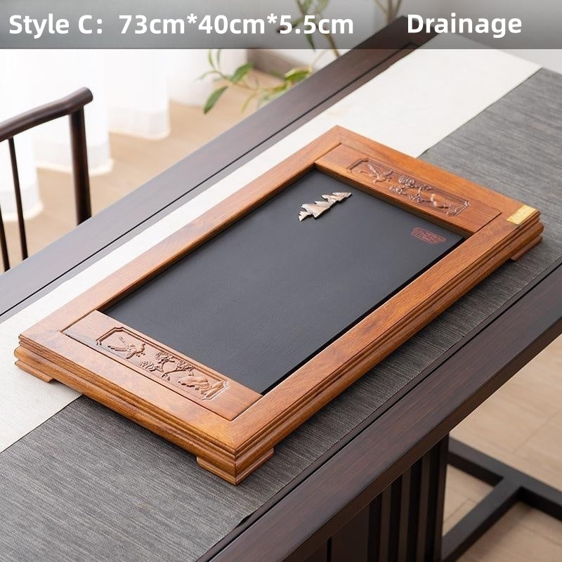 Wood Gong Fu Tea Tray with Drainage|Chinese Tea Tray - TeaCeremonyLife