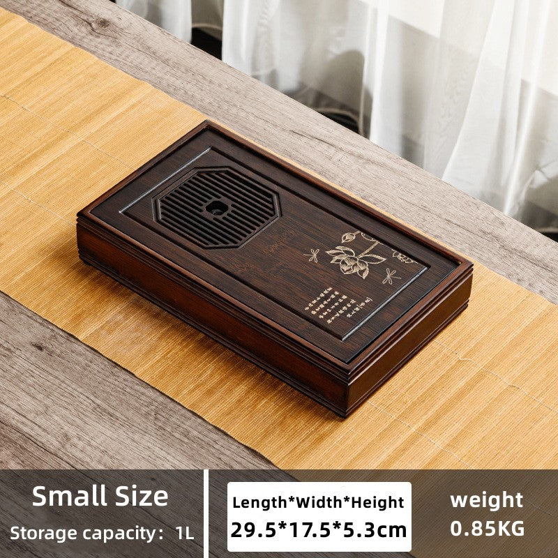 Chinese Lotus Tea Tray with Water Storage|Gong Fu Tea Tray - TeaCeremonyLife