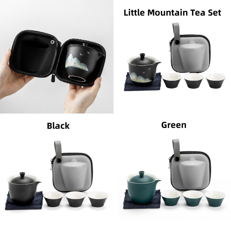 Ceramic Mountain Gaiwan Tea Set With 3cups 220ml - TeaCeremonyLife