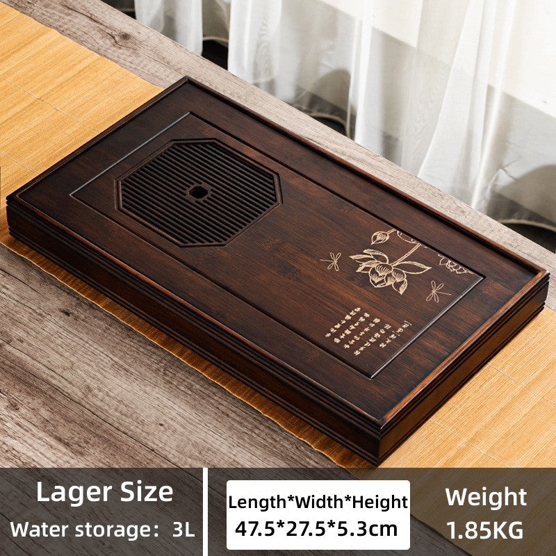 Chinese Lotus Tea Tray with Water Storage|Gong Fu Tea Tray - TeaCeremonyLife