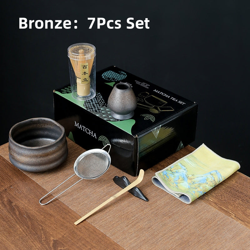 Ceamic Matcha Tea Set with Bamboo Whisk|Japanese Tea Set