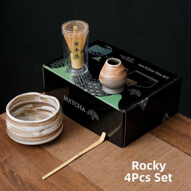 Ceamic Matcha Tea Set with Bamboo Whisk|Japanese Tea Set - TeaCeremonyLife