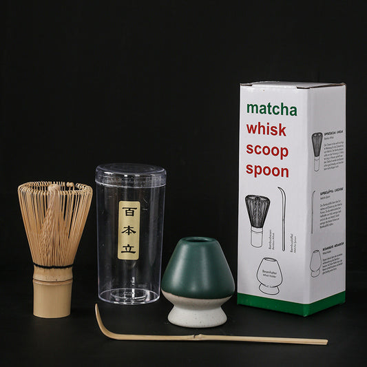 Bamboo Chasen Whisk With Ceramic Holder|Matcha Chasen Stand|Tea Accessories