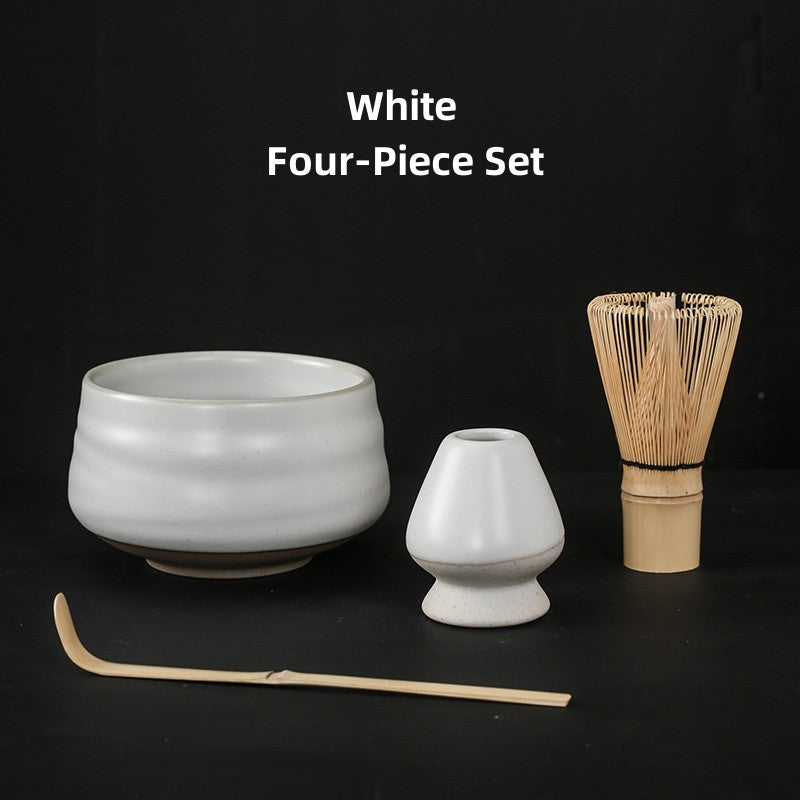 Ceramic Matcha Tea Set With Bamboo Whisk|Japanese Matcha Tea Set - TeaCeremonyLife