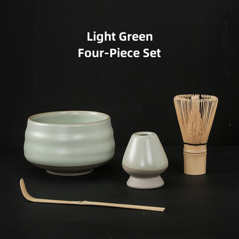 Ceramic Matcha Tea Set With Bamboo Whisk|Japanese Matcha Tea Set - TeaCeremonyLife