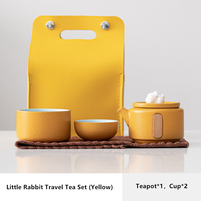 Ceramic Cute Rabbit Tea Pot Set With 2Cups - TeaCeremonyLife