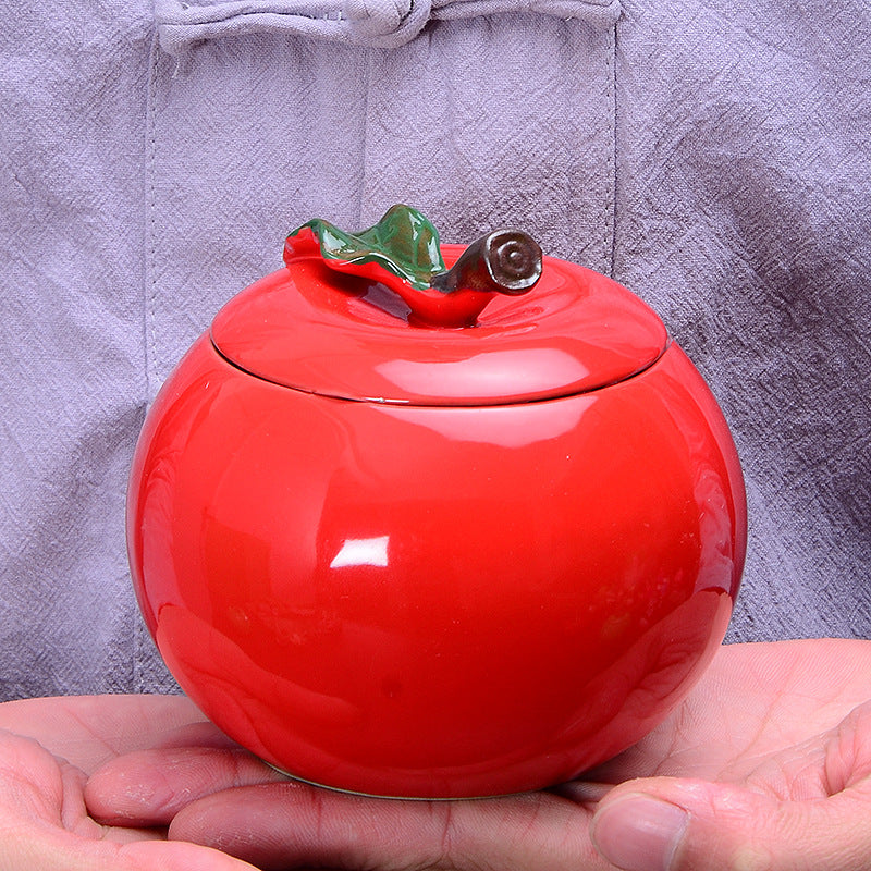 Ceramic Apple Tea Canister|Kitchen Containers