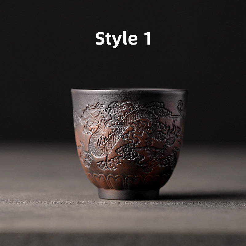 Black Ceramic Espresso Cups|Kung Fu Tea Cup 130ml - TeaCeremonyLife