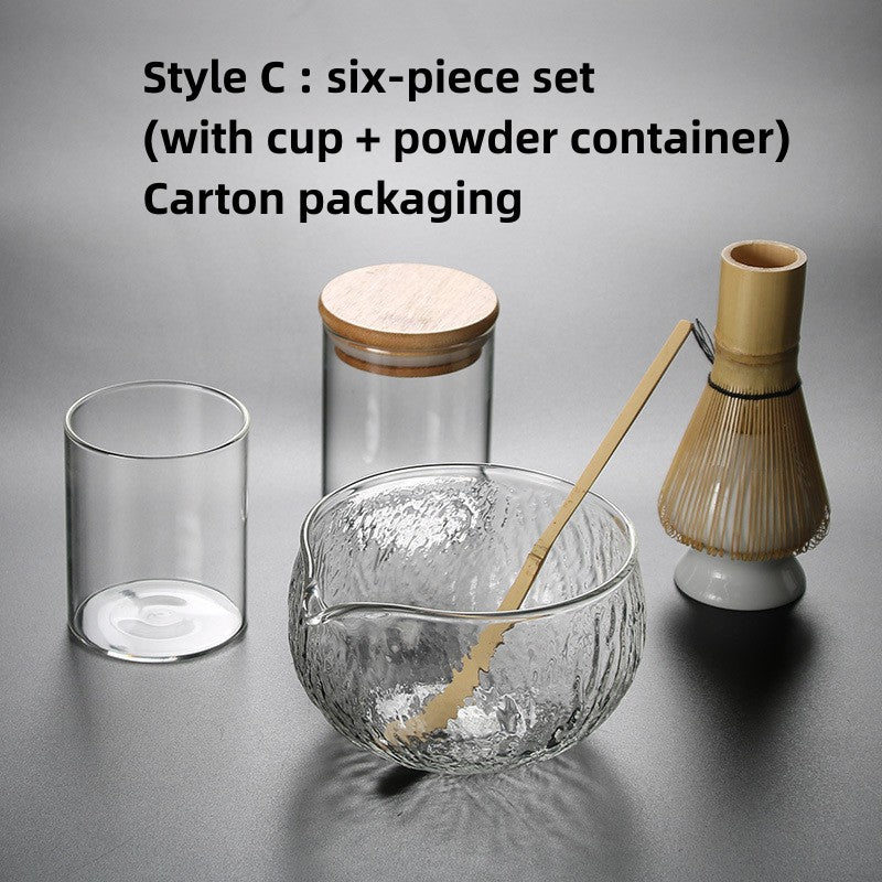 Glass Matcha Set With Bamboo Whisk|Japnese Matcha Tea Set - TeaCeremonyLife