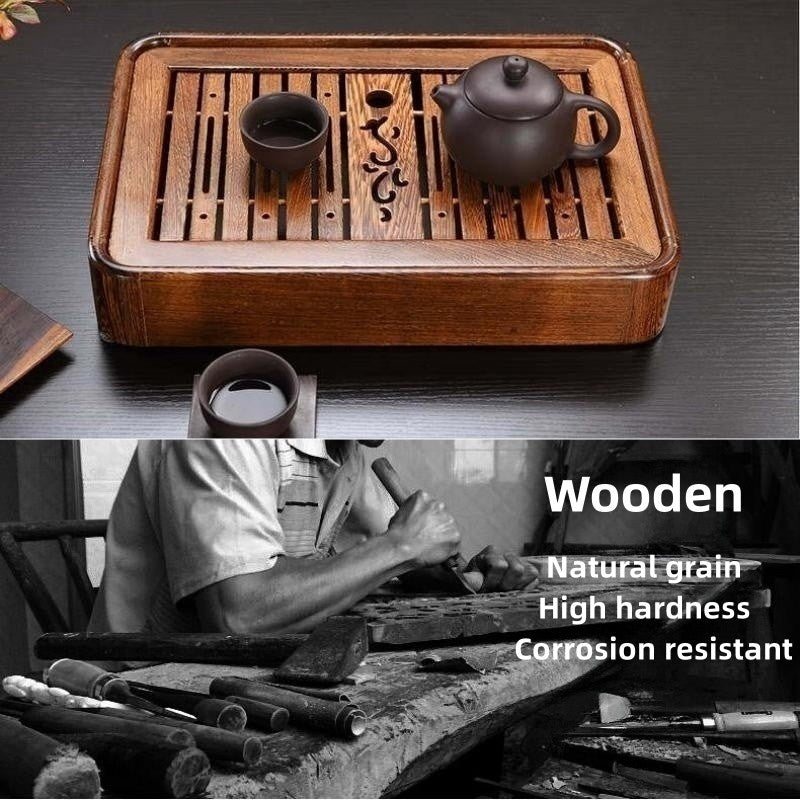 Chinese Wooden Tea Tray With Water Storage|KungFu Tea Tray - TeaCeremonyLife